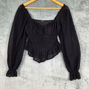 Womens Top Small Babydoll Y2K Fairy Grunge Whimsigoth Ruffle Romantic Ren Fair
